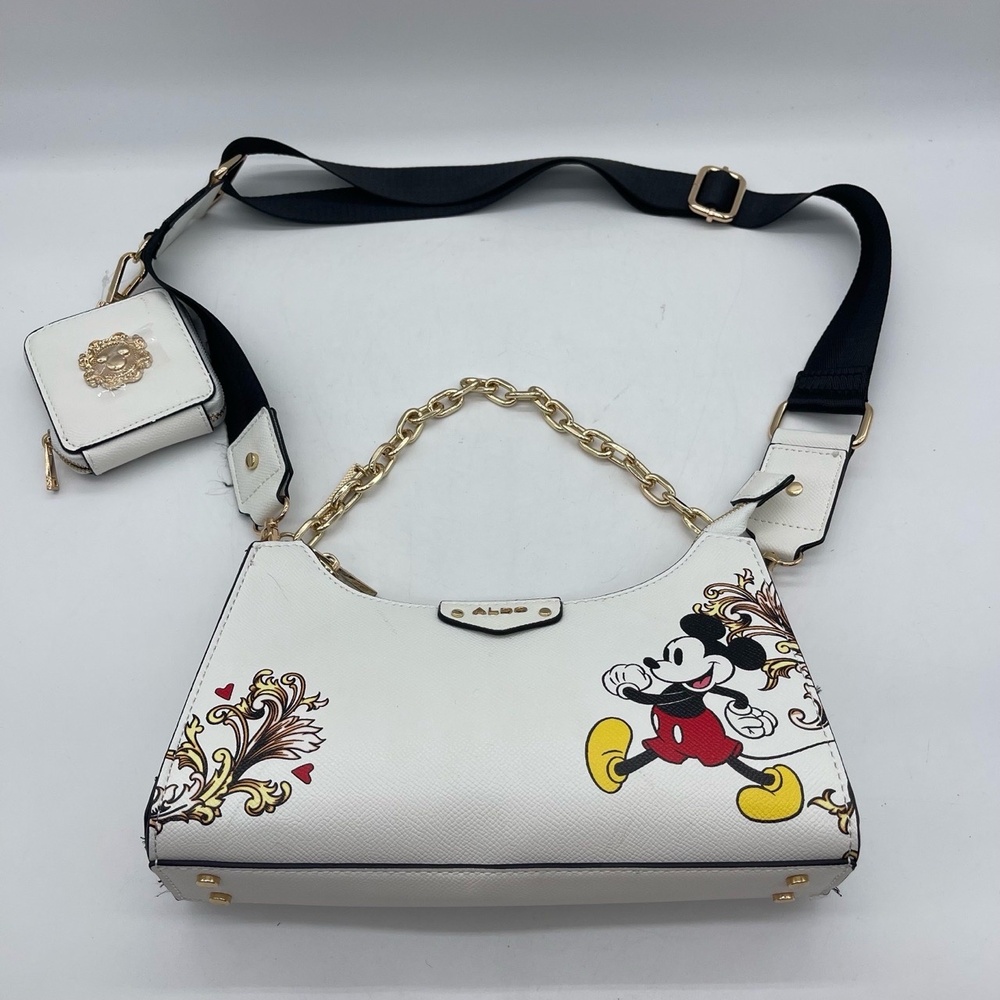 Disney‎ X Aldo 100 Years White Mickey Minnie Crossbody Shoulder Handbag Purse